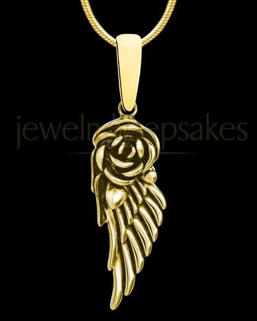 Gold Plated Flowered Wing Permanently Sealed Jewelry