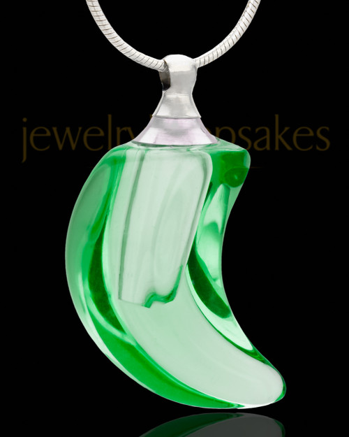 Ash Jewelry Green Crescent Glass Locket