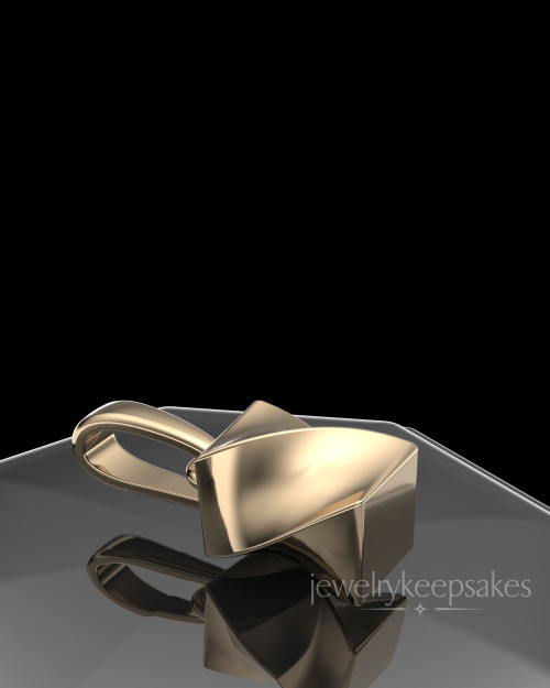 Solid 14k Gold Twisted Rectangle Permanently Sealed Waterproof Keepsake Jewelry