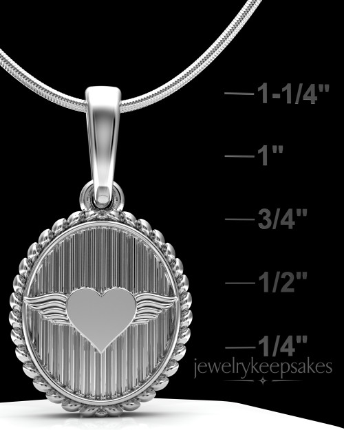 Sterling Silver Oval In Love Permanently Sealed Waterproof Keepsake Jewelry