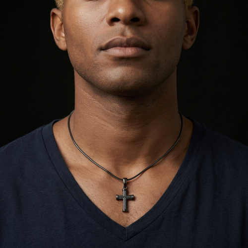 Shown in Black Plated over Sterling Silver