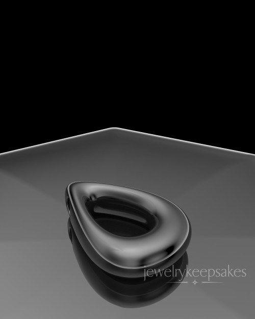 Black Plated Permanently Sealed Teardrop Waterproof Keepsake Jewelry