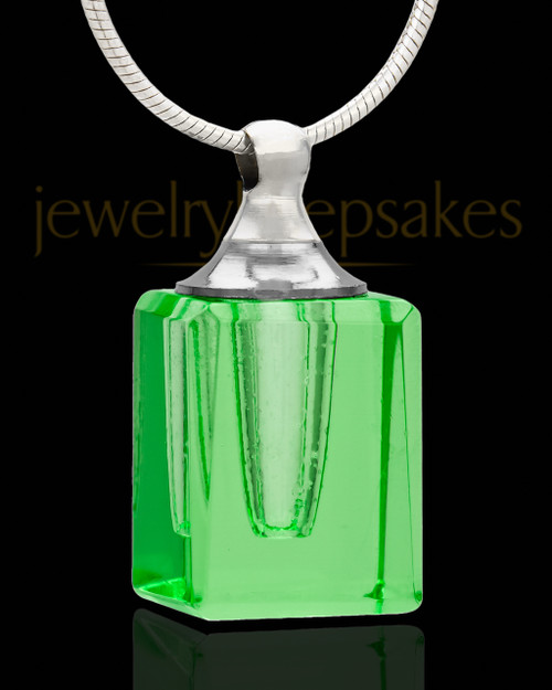 Memorial Jewelry Green Darling Glass Locket