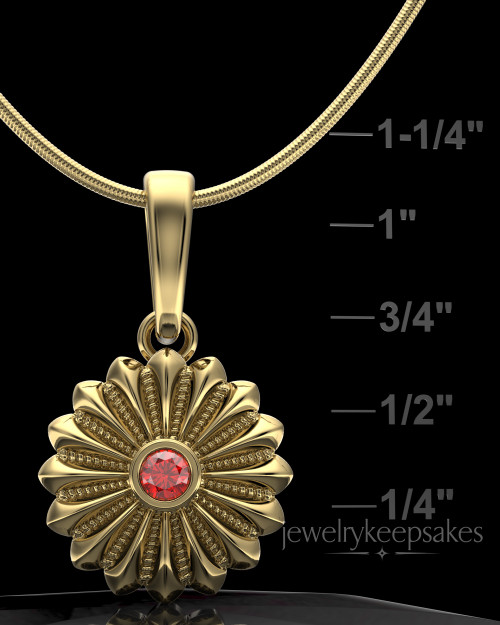 Gold Plated Daisy Birthstone Permanently Waterproof Sealed Jewelry