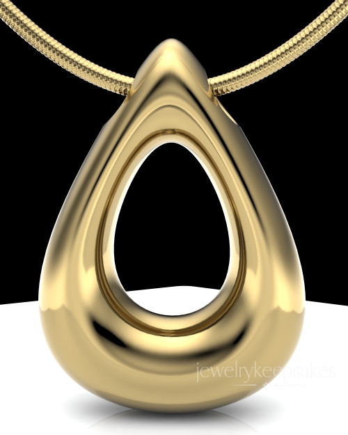 Gold Plated Permanently Sealed Teardrop Keepsake Jewelry