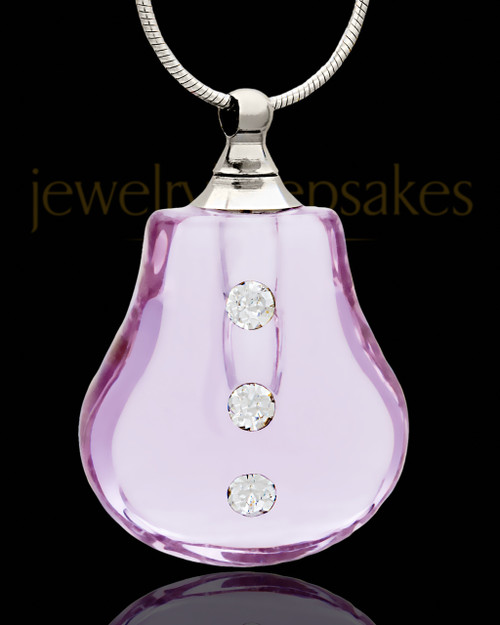 Cremation Necklace Lavender Sprinkle Glass Locket