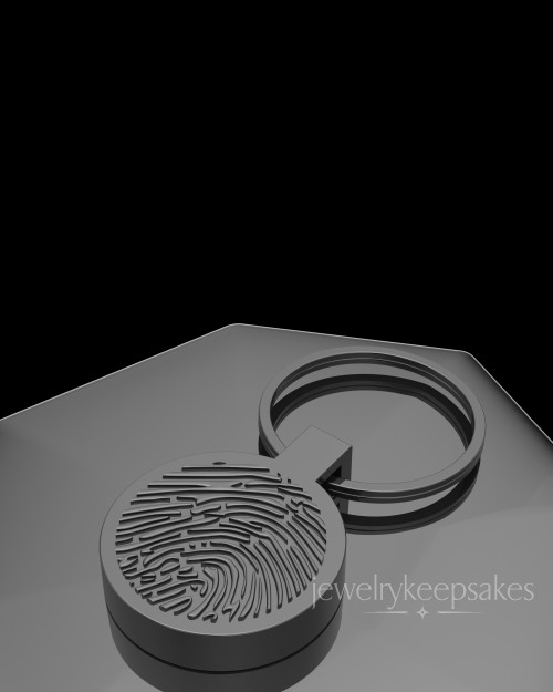 Black Permanently Sealed Waterproof Thumbprint Keychain