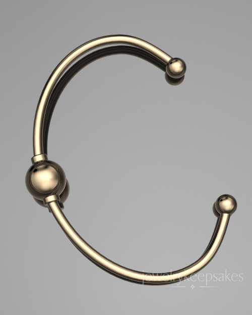 Solid 14K Yellow Gold Permanently Sealed Waterproof Fixed Cape Bracelet