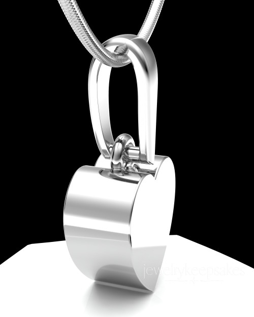 Solid 14K White Gold Gentle Heart Permanently Sealed Waterproof Pendant