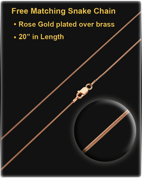 Rose Gold Plated Spooled Heart Permanently Sealed Waterproof Keepsake Jewelry