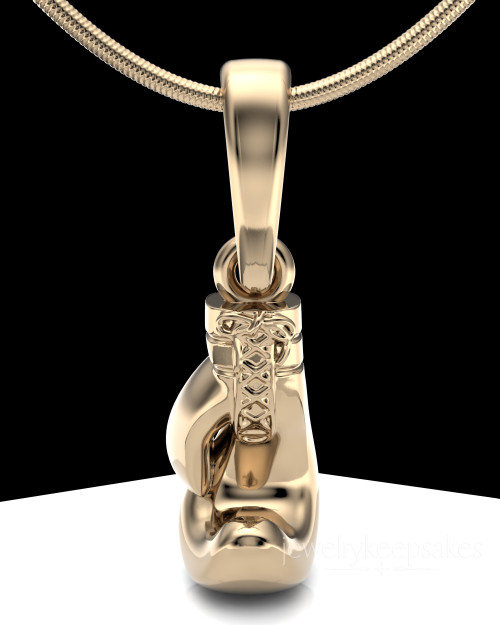 Solid 14k Gold Boxing Glove Permanently Sealed Waterproof Cremation Pendant