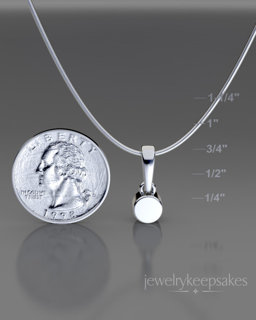 Sterling Silver Small Round  Permanently Sealed Waterproof Cremation Pendant