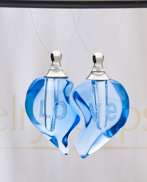 Tranquil Moments Double Hearts Glass Reflection Pendant