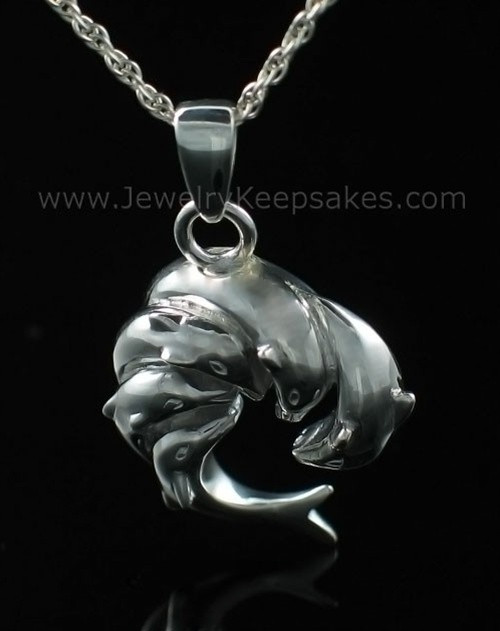 Ash Pendant Urn Sterling Silver Dolphin