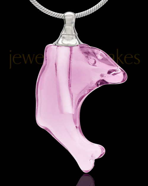 Urn Necklace Pink Aquatic Glass Locket