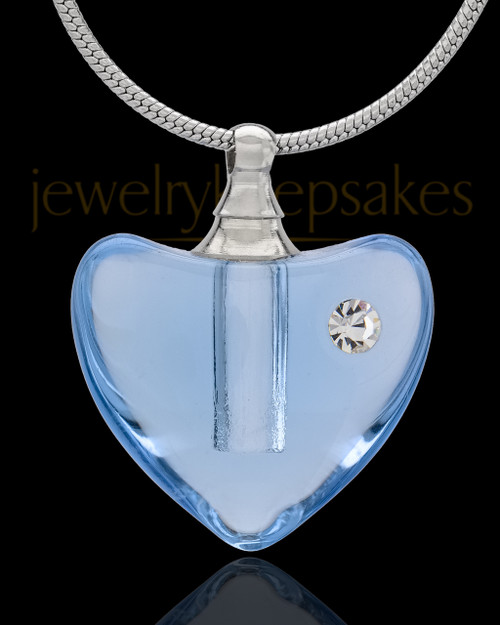 Urn Necklace Blue So Loved Glass Locket