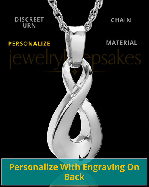 Urn Locket Necklace For Ashes Sterling Silver With Engraving