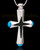 Stainless Blue Adorn Cross Cremation Urn Pendant