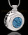 Silver Plated Blue Quaint Round Cremation Urn Pendant