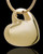 Small Natural Heart Cremation Urn Pendant Gold Plated