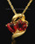 Gold Plated Hearts on Fire Cremation Necklace