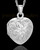 Cremation Jewelry 14K White Gold Daisy Heart Keepsake