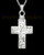 Memorial Pendant Etched Cross - 14k White Gold-Large