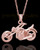 Cruisin Motorcycle Urn Pendant in 14K Rose Gold