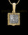 Gold-framed Sterling Silver Thumbprint Pendant