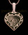 Rose Gold Plated Sterling Fancy Filigree Heart Thumbprint Pendant