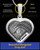 Solid 14K White Gold Raised Heart Thumbprint Pendant