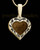 Solid 14K Gold Burning Heart with Coffee Ash Jewelry