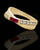 Solid 14K Gold Ladies Botinelli Garnet Pearl Opal Ash Ring
