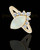 Solid 14K Gold Ladies Loyola Crushed Linen Opal Ash Ring
