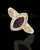 Solid 14K Gold Ladies Prentiss Black Blaze Opal Ash Ring