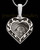 Sterling Silver Fancy Filigree Heart Thumbprint With Signature Pendant