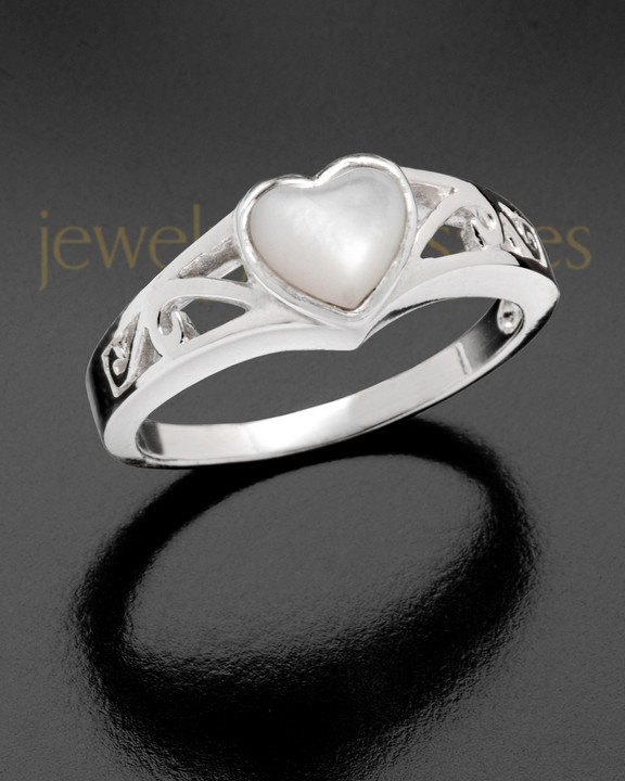 Heart Urn Ring - Stainless Steel Cremation Jewelry For Ashes, Engraved "Dad", Size 9, Waterproof Keepsake
