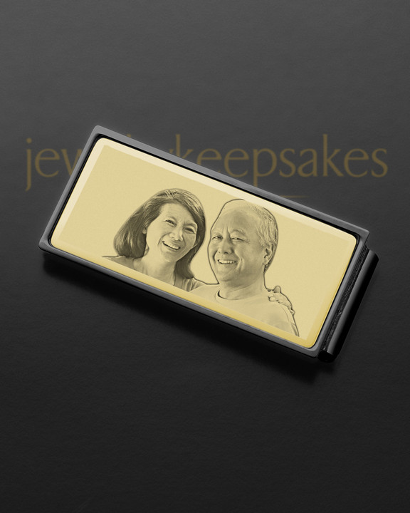 Silver on Gold Photo Engraved Money Clip and two tone keepsakes