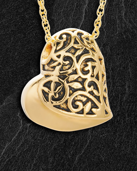 14K Gold Urn Pendants for Ashes 