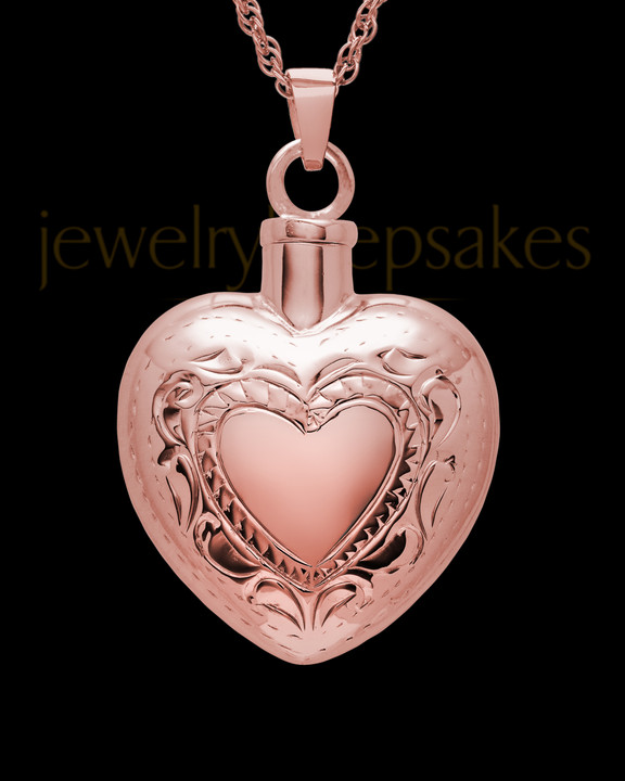 14K Rose Gold Cremation Jewelry, Rose 