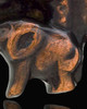 Memorial Locket Copper Two Elephants Keepsake