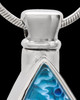 Silver Plated Blinding Blue Cremation Urn Pendant