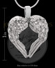 Angel Wing Cremation Ash Pendant Heart In Sterling Silver