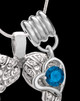 September Winged Memories' Sterling Silver Heart Cremation Pendant