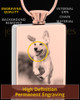 Photo Engraved Stainless Rose Gold Plated Rectangle Pet Pendant