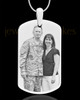 Custom Photo Engraved Dog Tag Pendant With Chain In Stainless Steel