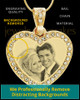 Personalized Gold-Plated Heart Photo Engraved Pendant With Gemstones