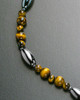 Juliet Necklace Stainless Heart and Round Amber Beads