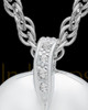 Cremation Pendant 14K White Gold Elliptical Heart Keepsake