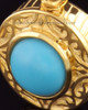 Keepsake Cremation Jewelry Gold Vermeil with Turquoise